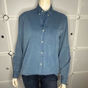 MOTT & BOW Chambray Button Down Shirt Size Small